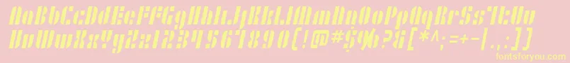 SfRetrospliceCondensed Font – Yellow Fonts on Pink Background