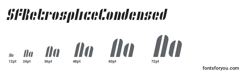 SfRetrospliceCondensed Font Sizes