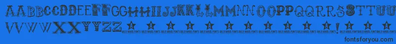 Monbijoux Font – Black Fonts on Blue Background