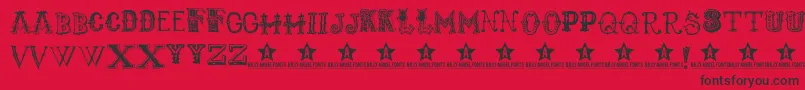 Monbijoux Font – Black Fonts on Red Background