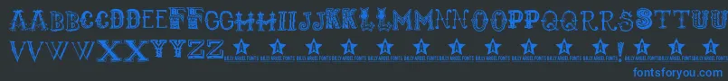 Monbijoux Font – Blue Fonts on Black Background