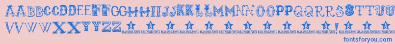 Monbijoux Font – Blue Fonts on Pink Background