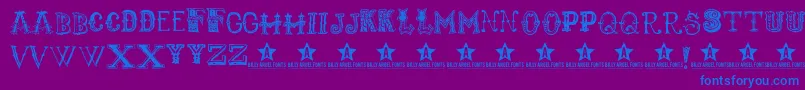 Monbijoux Font – Blue Fonts on Purple Background