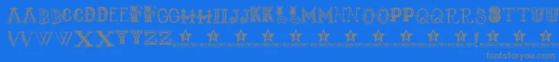 Monbijoux Font – Gray Fonts on Blue Background