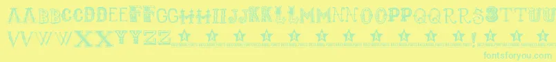 Monbijoux Font – Green Fonts on Yellow Background