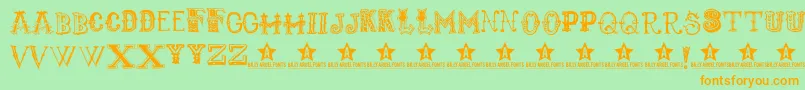 Monbijoux Font – Orange Fonts on Green Background