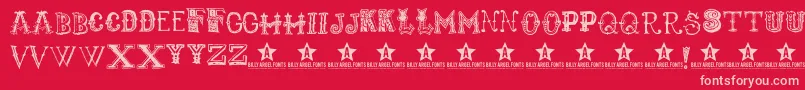 Monbijoux Font – Pink Fonts on Red Background