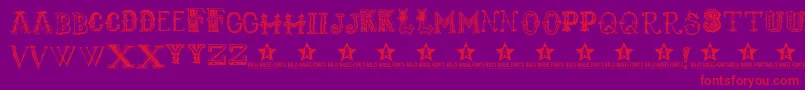 Monbijoux Font – Red Fonts on Purple Background