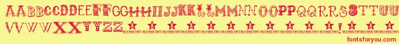 Monbijoux Font – Red Fonts on Yellow Background