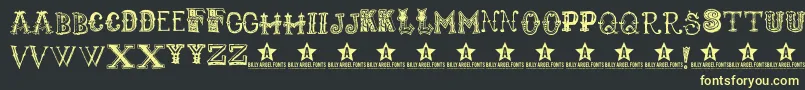 Monbijoux Font – Yellow Fonts on Black Background