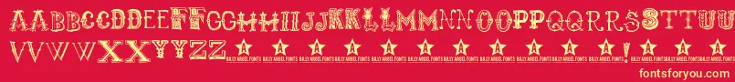 Monbijoux Font – Yellow Fonts on Red Background