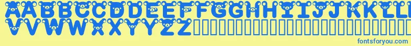 RilakkumadingbatBold Font – Blue Fonts on Yellow Background