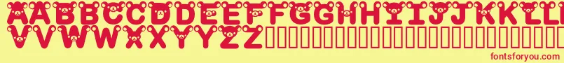 RilakkumadingbatBold Font – Red Fonts on Yellow Background