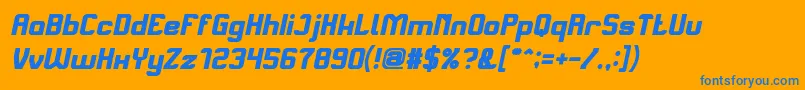 AliveInScienceFictionBoldItalic Font – Blue Fonts on Orange Background