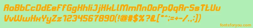 AliveInScienceFictionBoldItalic Font – Orange Fonts on Green Background