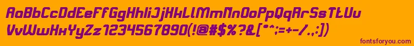 AliveInScienceFictionBoldItalic Font – Purple Fonts on Orange Background