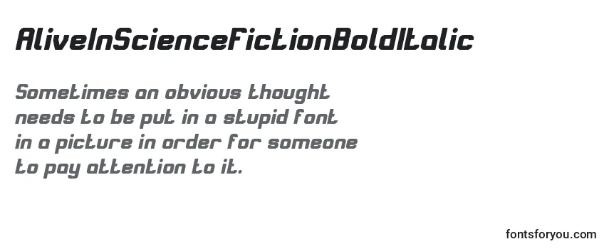 AliveInScienceFictionBoldItalic-fontti