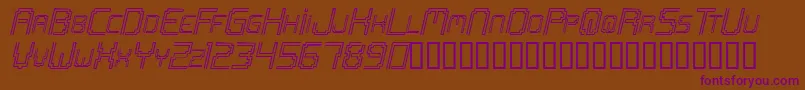 OpenmindItalic-Schriftart – Violette Schriften auf braunem Hintergrund