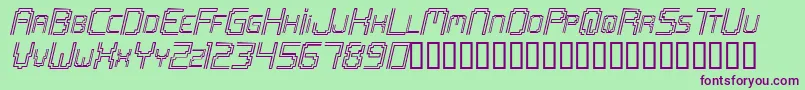 OpenmindItalic-Schriftart – Violette Schriften auf grünem Hintergrund
