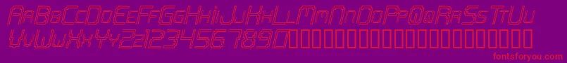 フォントOpenmindItalic – 紫の背景に赤い文字