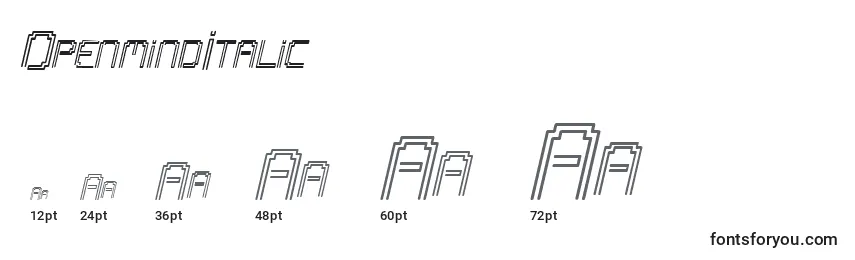 Размеры шрифта OpenmindItalic