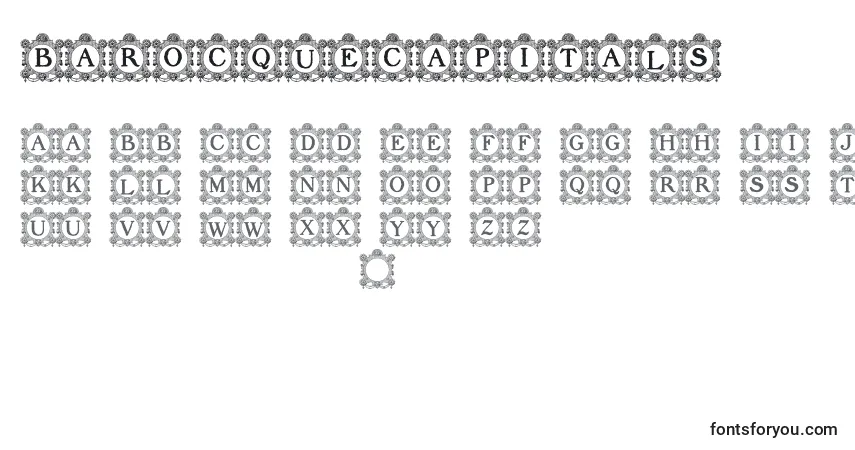A fonte BarocqueCapitals – alfabeto, números, caracteres especiais