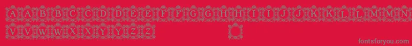 BarocqueCapitals-Schriftart – Graue Schriften auf rotem Hintergrund