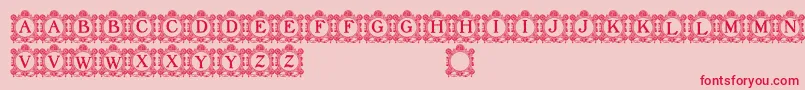 BarocqueCapitals-Schriftart – Rote Schriften auf rosa Hintergrund