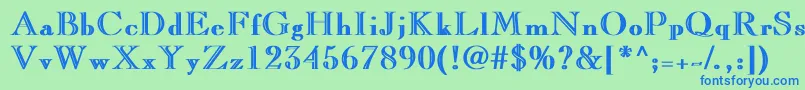 LaraBold Font – Blue Fonts on Green Background