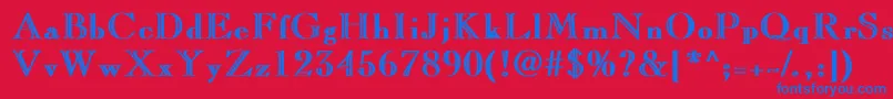 LaraBold Font – Blue Fonts on Red Background