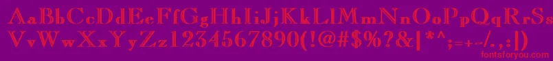 フォントLaraBold – 紫の背景に赤い文字