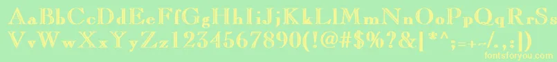 LaraBold Font – Yellow Fonts on Green Background