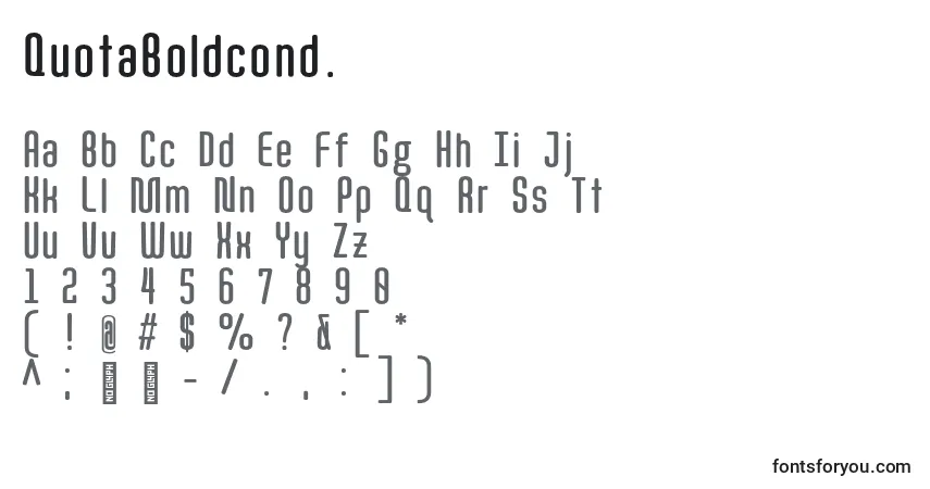 Czcionka QuotaBoldcond. – alfabet, cyfry, specjalne znaki