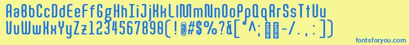 QuotaBoldcond. Font – Blue Fonts on Yellow Background