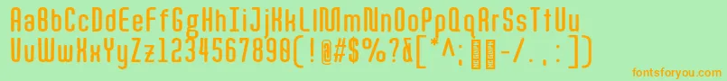 QuotaBoldcond. Font – Orange Fonts on Green Background