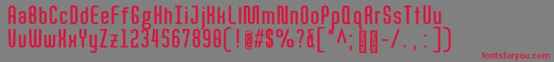 QuotaBoldcond. Font – Red Fonts on Gray Background