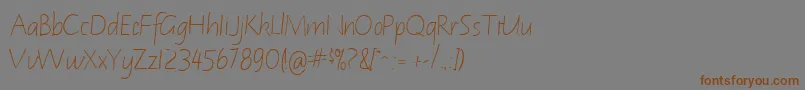 NotehandleftyItalic Font – Brown Fonts on Gray Background