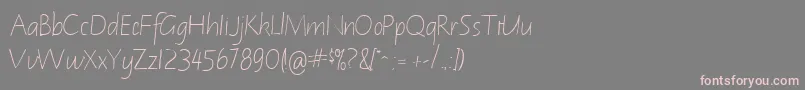 NotehandleftyItalic Font – Pink Fonts on Gray Background