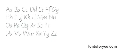 Überblick über die Schriftart NotehandleftyItalic