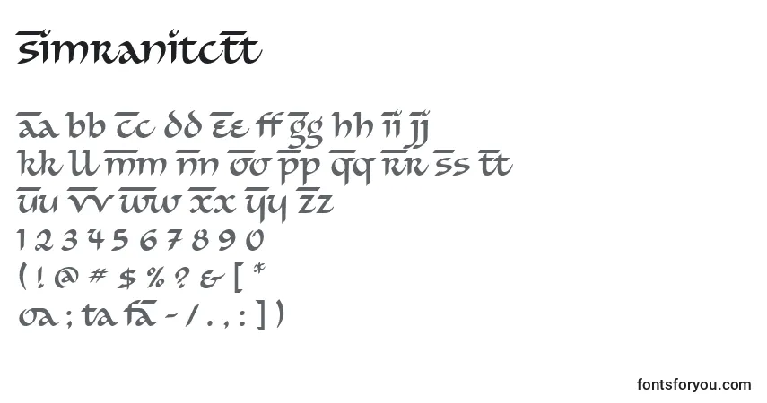 Schriftart SimranitcTt – Alphabet, Zahlen, spezielle Symbole