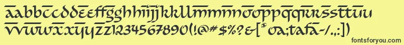 SimranitcTt Font – Black Fonts on Yellow Background