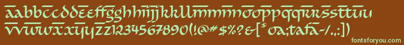 SimranitcTt Font – Green Fonts on Brown Background