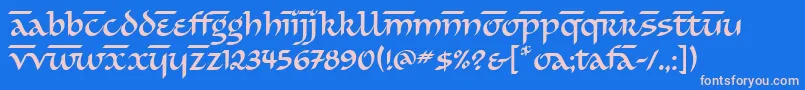 SimranitcTt Font – Pink Fonts on Blue Background