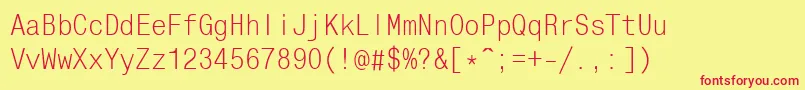 UkrainianMonocondensed-Schriftart – Rote Schriften auf gelbem Hintergrund