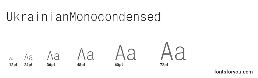 UkrainianMonocondensed Font Sizes