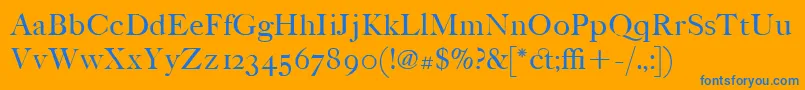 ItcFoundersCaslonPoster Font – Blue Fonts on Orange Background