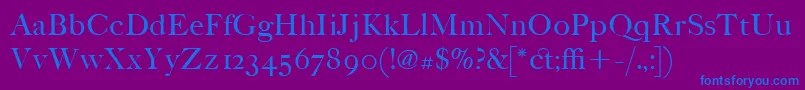 ItcFoundersCaslonPoster Font – Blue Fonts on Purple Background