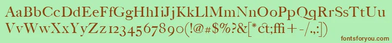 ItcFoundersCaslonPoster Font – Brown Fonts on Green Background