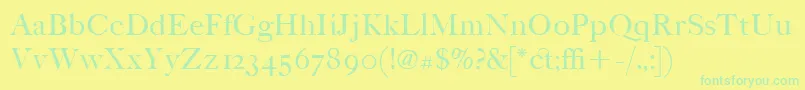 ItcFoundersCaslonPoster Font – Green Fonts on Yellow Background