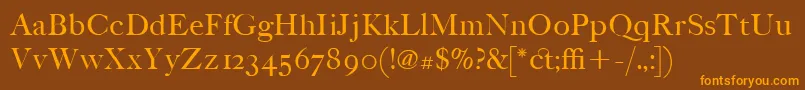 ItcFoundersCaslonPoster Font – Orange Fonts on Brown Background